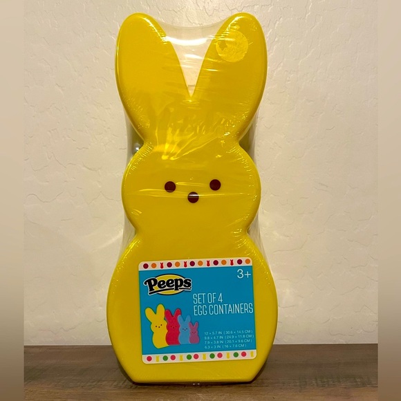 PEEPS Easter Bunny Egg Storage Containers Yellow Set of 4 - Picture 5 of 8